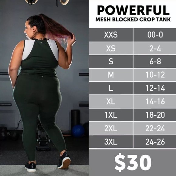 Womens Cropped Tank XL Lularoe Workout Top Blue Black Mesh Fitness Exercise - Picture 8 of 9